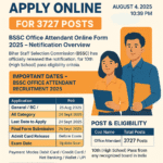 BSSC Office Attendant Vacancy 2025 Bihar Office Attendant Bharti 2025 BSSC Office Attendant Notification 2025 BSSC Recruitment 2025 Apply Online BSSC Office Attendant Eligibility 2025 Bihar SSC Group D Vacancy 2025 BSSC Sarkari Naukri 2025 Bihar BSSC Peon Vacancy 2025 BSSC Karyalay Parichari Bharti 2025 BSSC Online Form 2025
