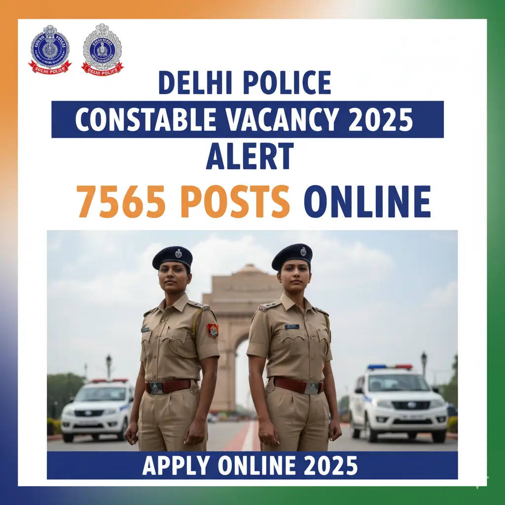 Delhi Police Constable Vacancy 2025 Alert: 7565 Posts Online